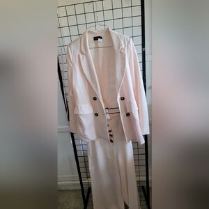 Pretty Little Things Light Pink Double-Breasted Blazer and Trousers Set Size 4